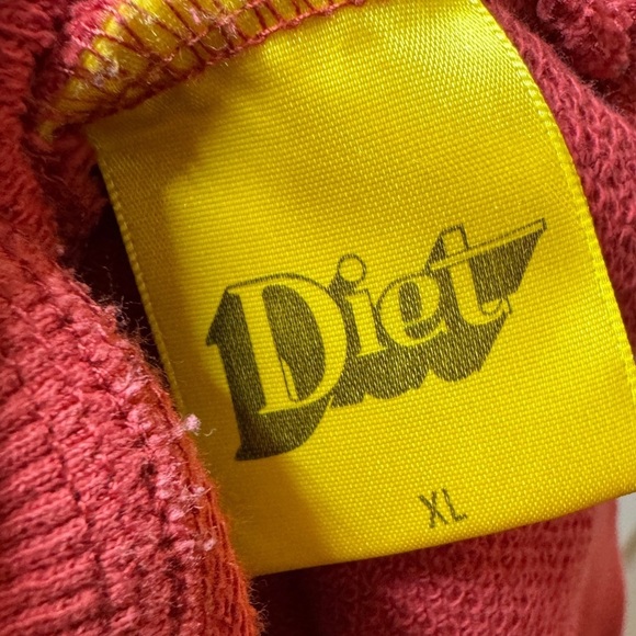 Diet Starts Monday Cotton French Terry Graphic Spellout Red Hoodie Size XL - Picture 12 of 13